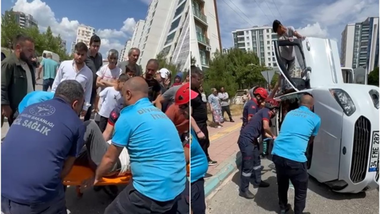 Diyarbakır’da feci kaza: Otomobilde sıkışan kişiyi itfaiye kurtardı