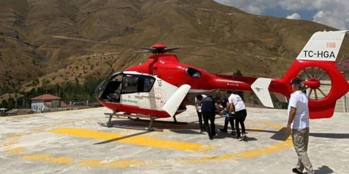 14 yaşındaki çocuk için helikopter ambulans kalktı