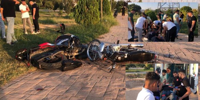 Böyle kaza görülmedi: Motosikletler parkta kafa kafaya çapıştı